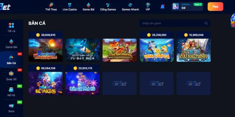 Giới thiệu game bắn cá đổi thưởng của nền tảng FaBet 